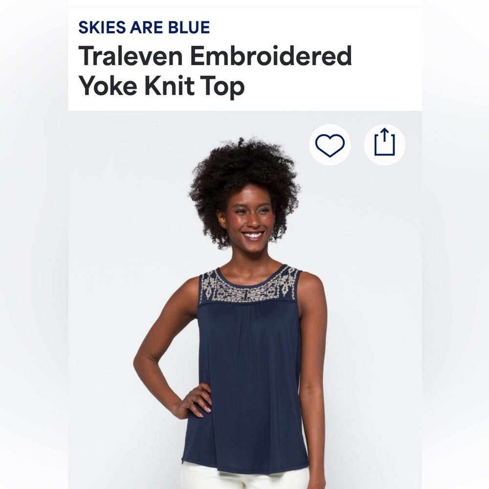Skies are Blue Traleven embroidered yoke knit top